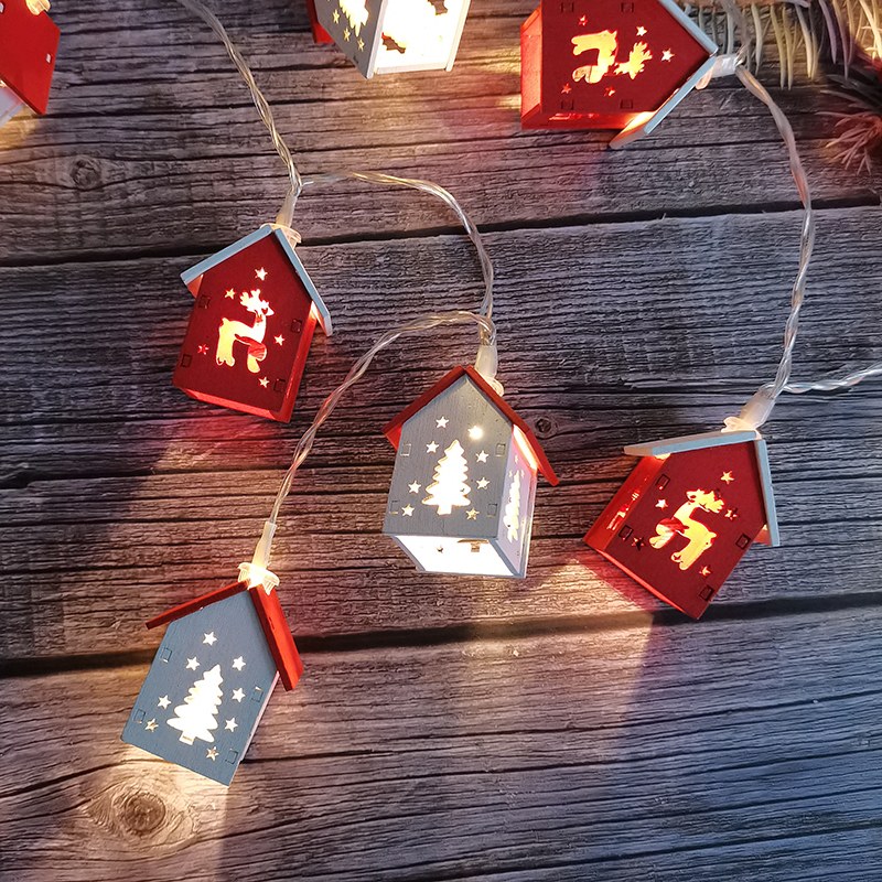 14 LED string light-wooden house