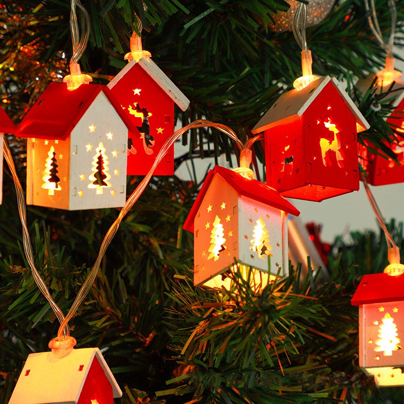 14 LED string light-wooden house