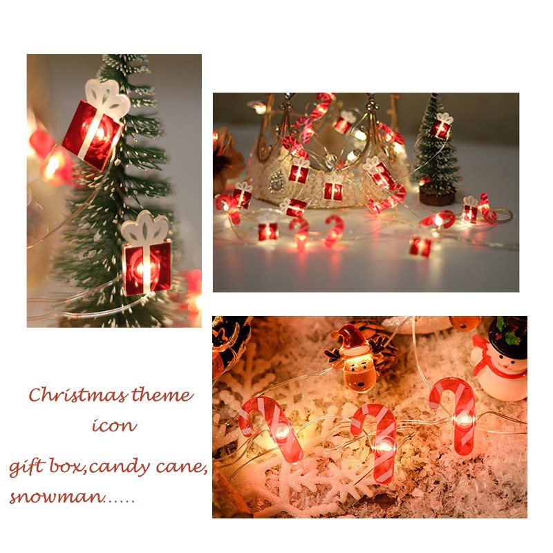 2AA Christmas series copper wire light-candy cane