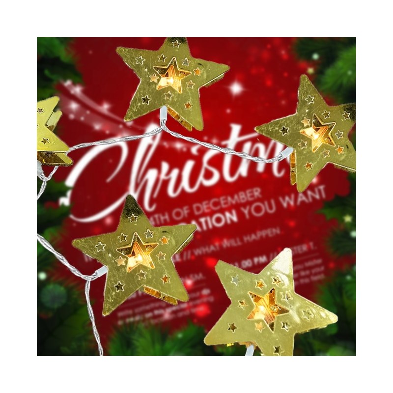 Christmas string lights-star