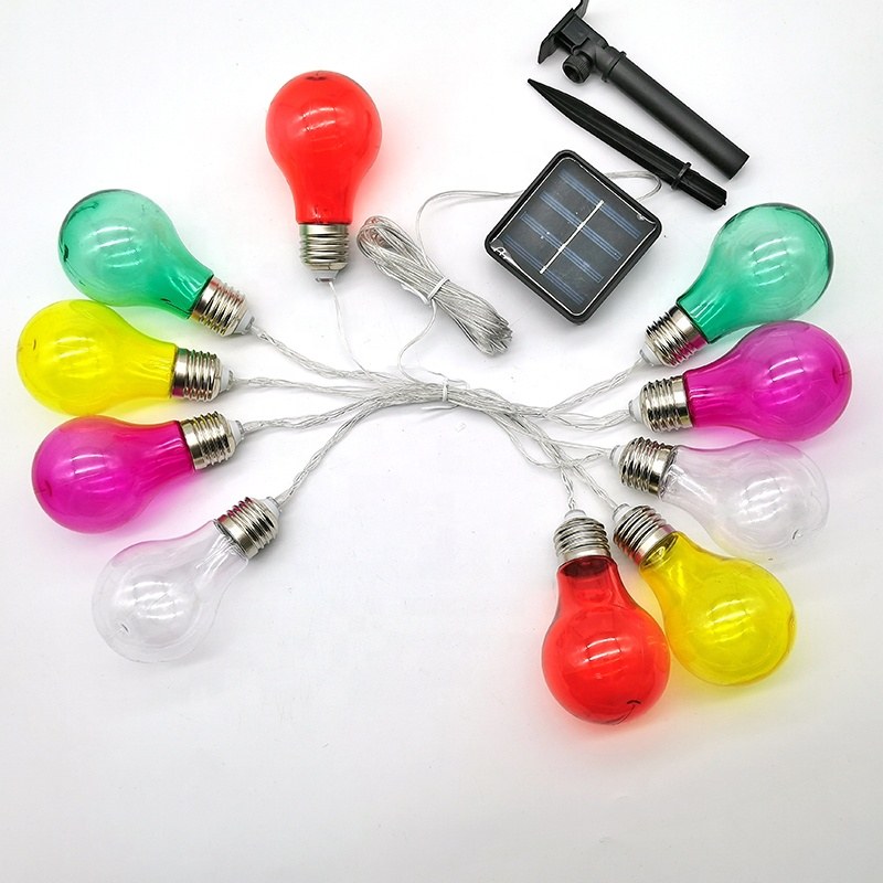 Solar LED string light with A60 colorful bulb
