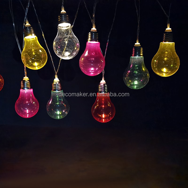 Solar LED string light with A60 colorful bulb