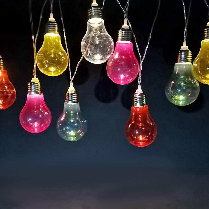 Solar LED string light with A60 colorful bulb