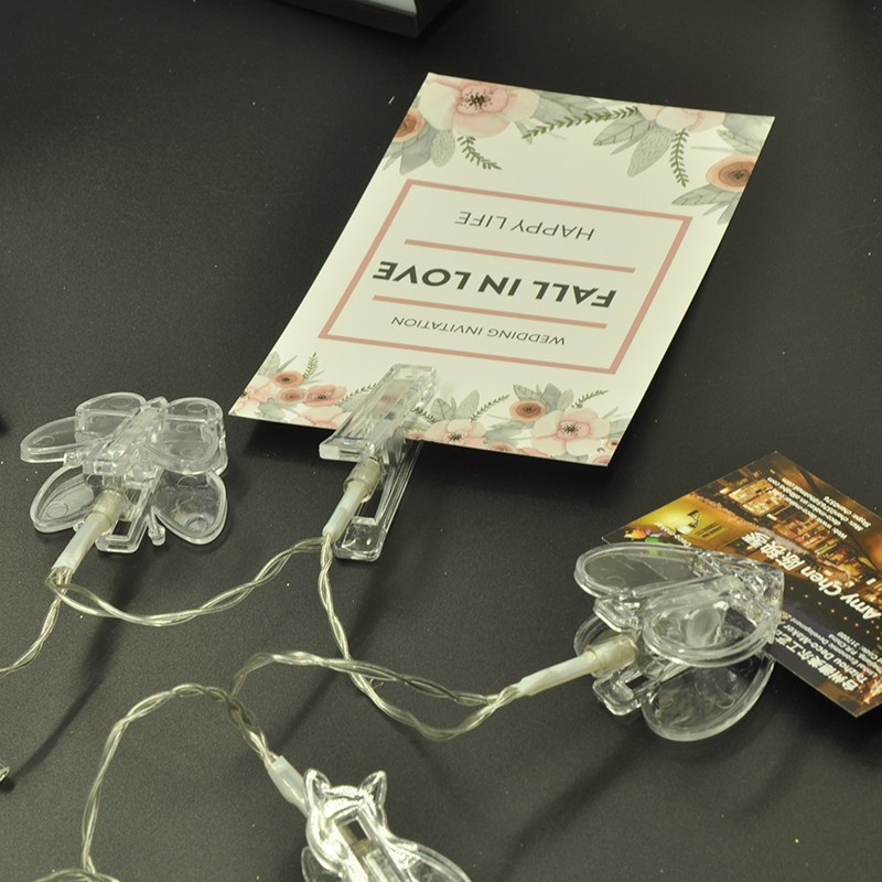 christmas decor lights battery powered shape clips string light for home decoration