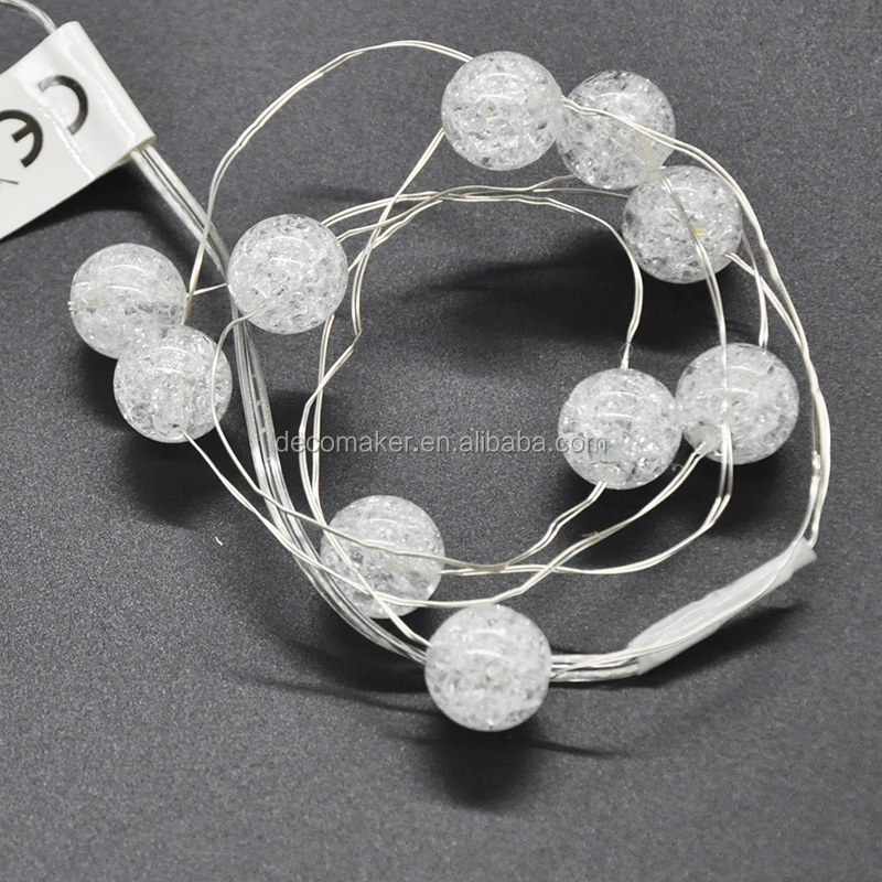 2020 christmas LED Indoor Outdoor Crackle balls Decoration 2AA Battery String Fairy Lights for room party shop and Window