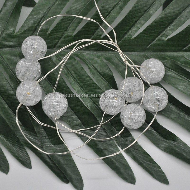 2020 christmas LED Indoor Outdoor Crackle balls Decoration 2AA Battery String Fairy Lights for room party shop and Window