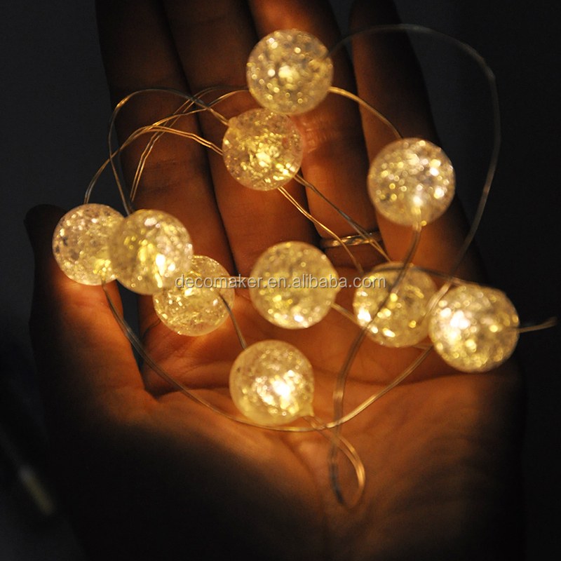 2020 christmas LED Indoor Outdoor Crackle balls Decoration 2AA Battery String Fairy Lights for room party shop and Window