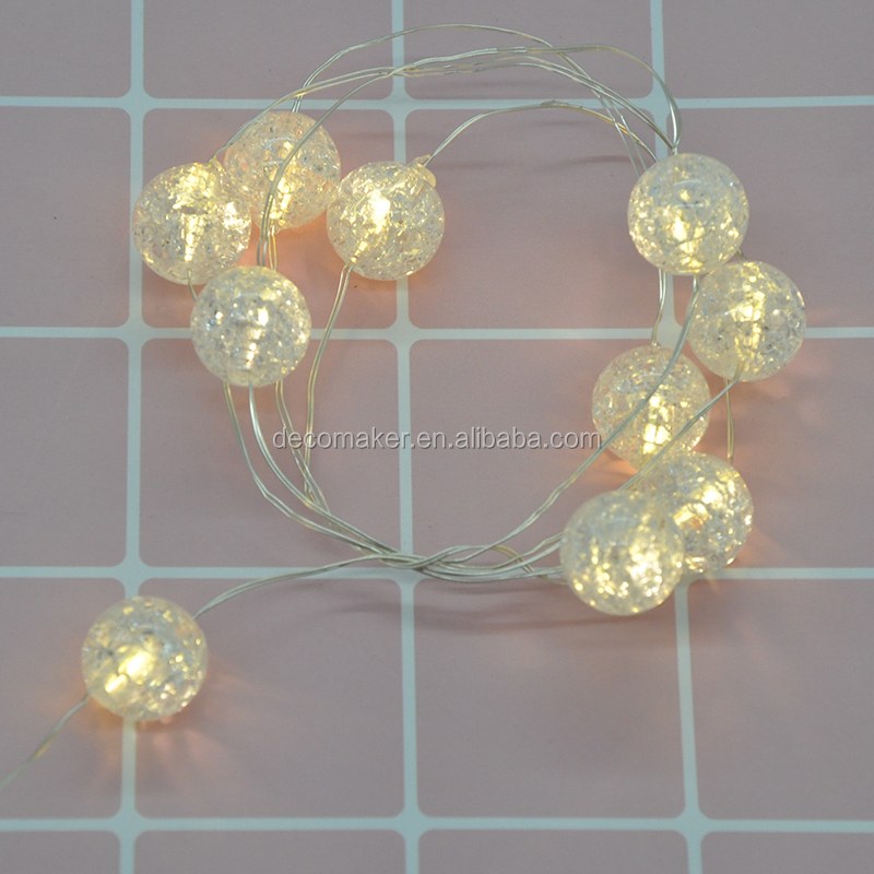 2020 christmas LED Indoor Outdoor Crackle balls Decoration 2AA Battery String Fairy Lights for room party shop and Window