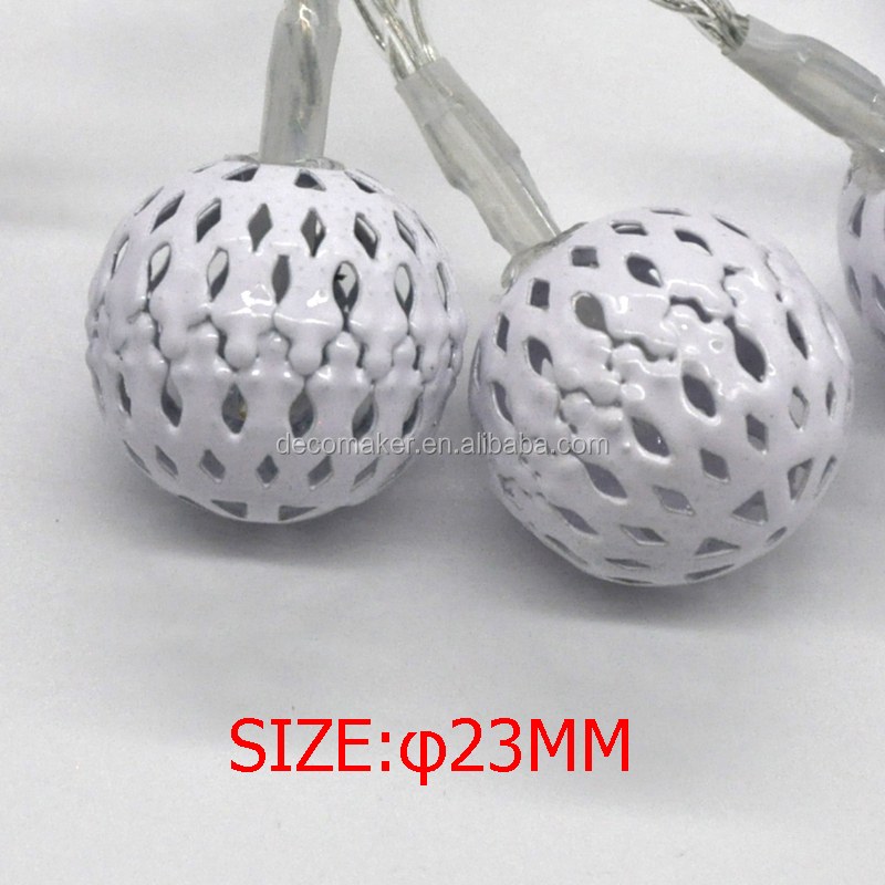 christmas led Indoor Outdoor Metal balls Decoration 2AA Battery fairy String Lights for room party shop and Window
