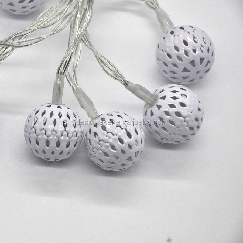 christmas led Indoor Outdoor Metal balls Decoration 2AA Battery fairy String Lights for room party shop and Window
