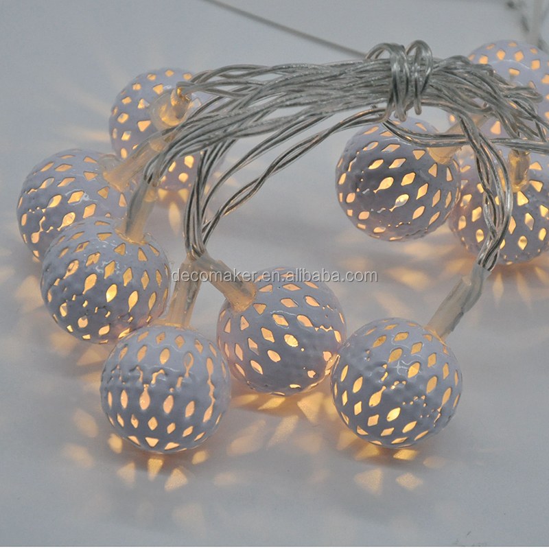 christmas led Indoor Outdoor Metal balls Decoration 2AA Battery fairy String Lights for room party shop and Window