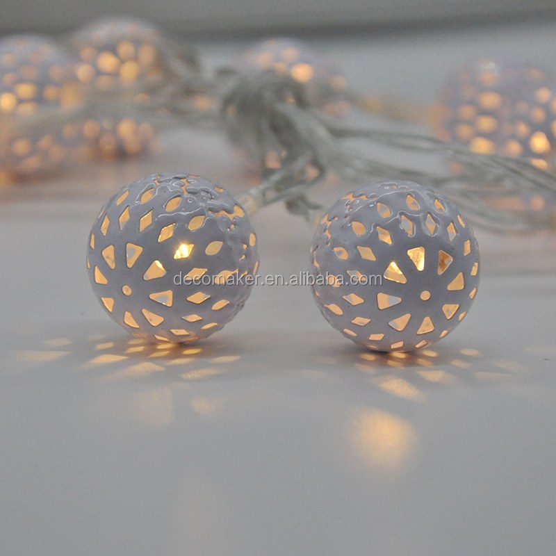 christmas led Indoor Outdoor Metal balls Decoration 2AA Battery fairy String Lights for room party shop and Window