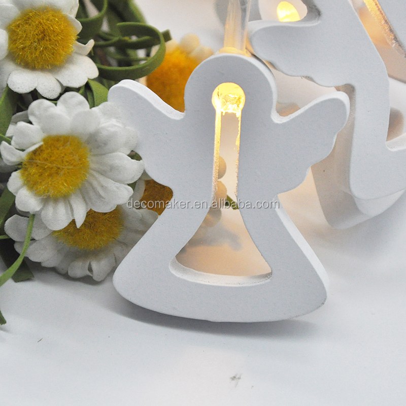 Christmas LED Indoor Outdoor wooden angel Decoration 2AA Battery String Fairy Lights for room party shop Window