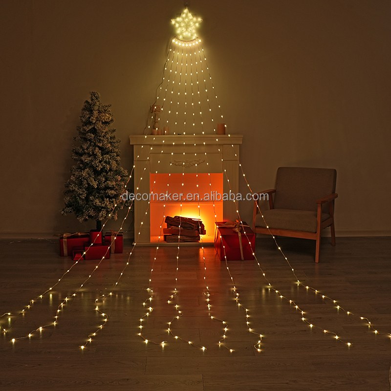 8 functions Christmas Tree curtain String Lights