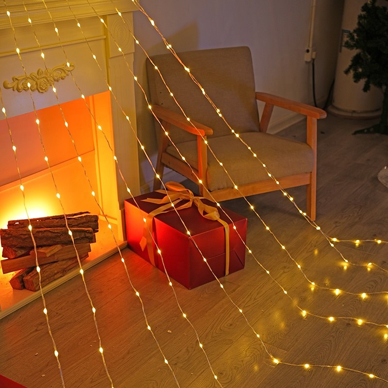 8 functions Christmas Tree curtain String Lights