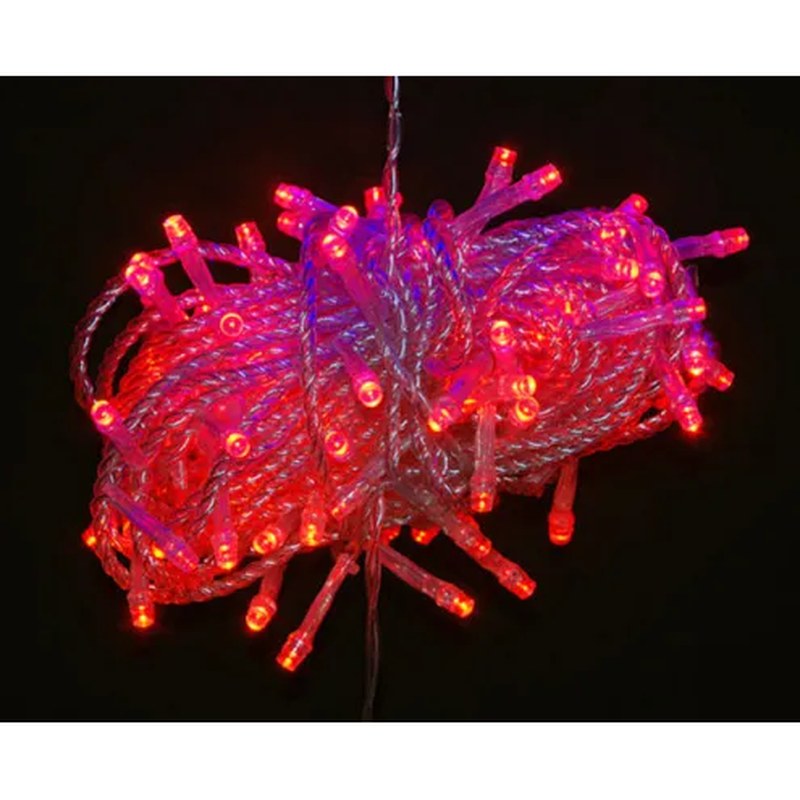 Transparent Wire Party Red LED String Lights