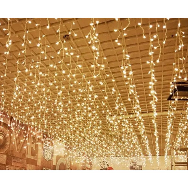 LED Icicle Lights Warm White Wedding Hall Decor