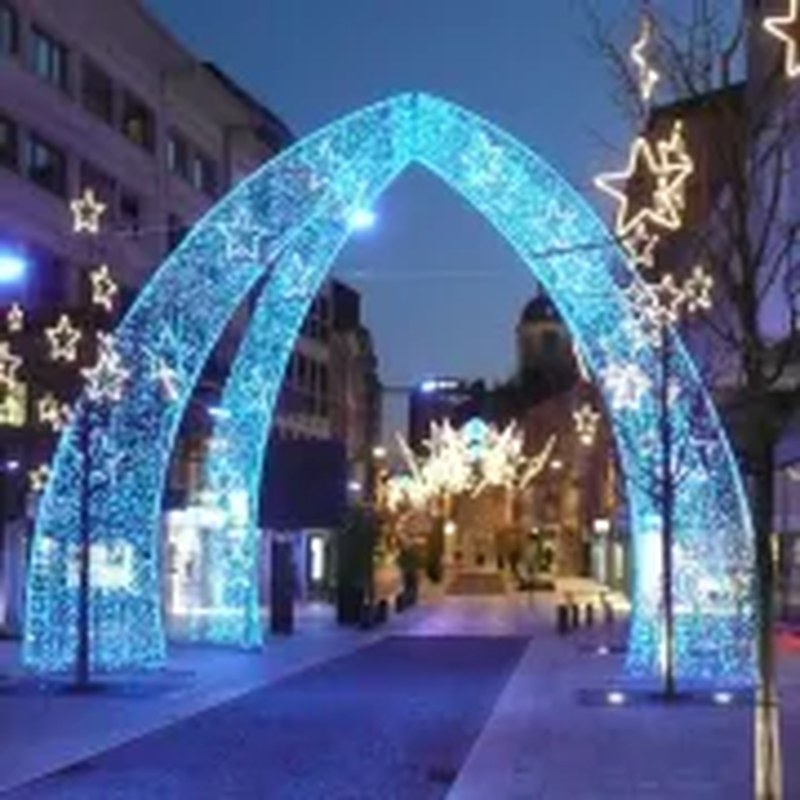 Large Outdoor Christmas Decorations Blue LED Arch