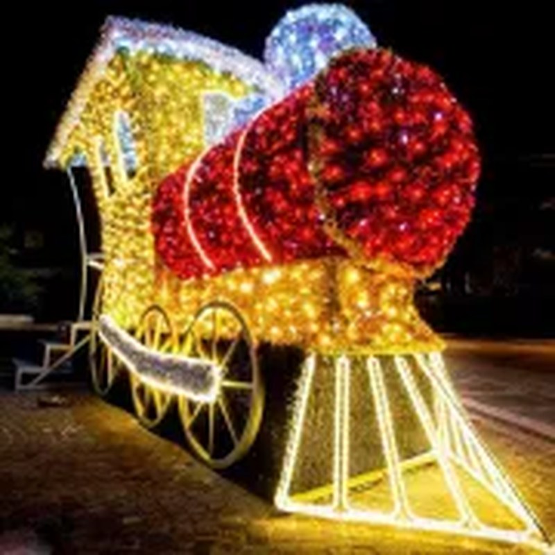 Outdoor Decorative Large Christmas Light Train