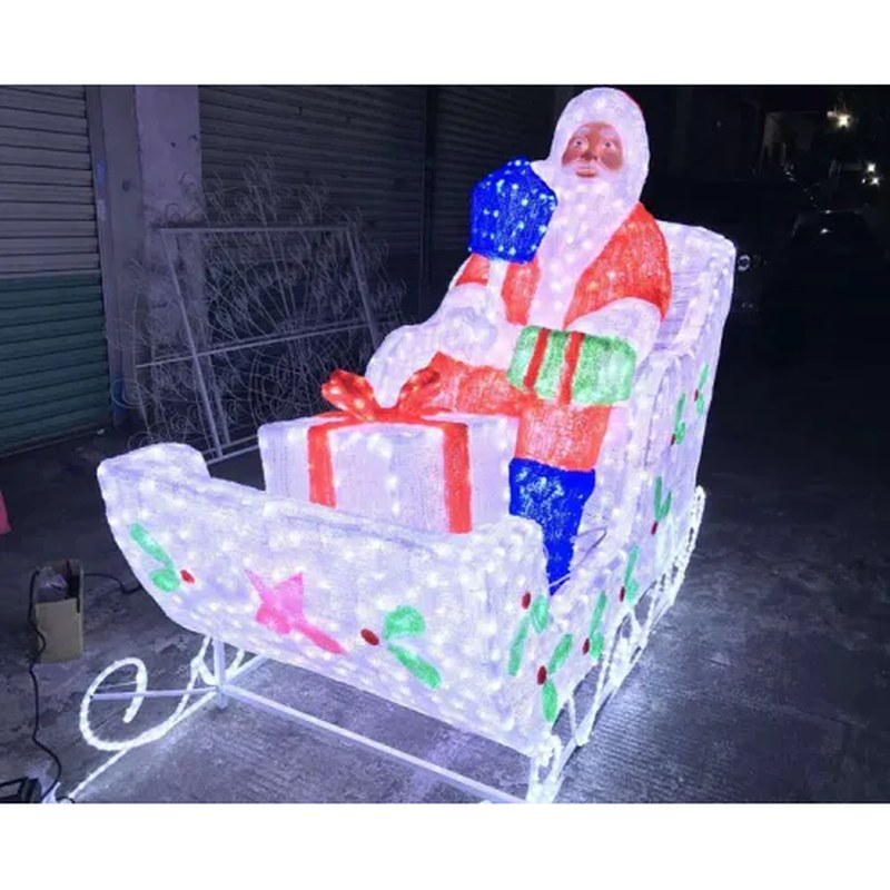 Outdoor Christmas Decoration LED Reindeer Sleigh
