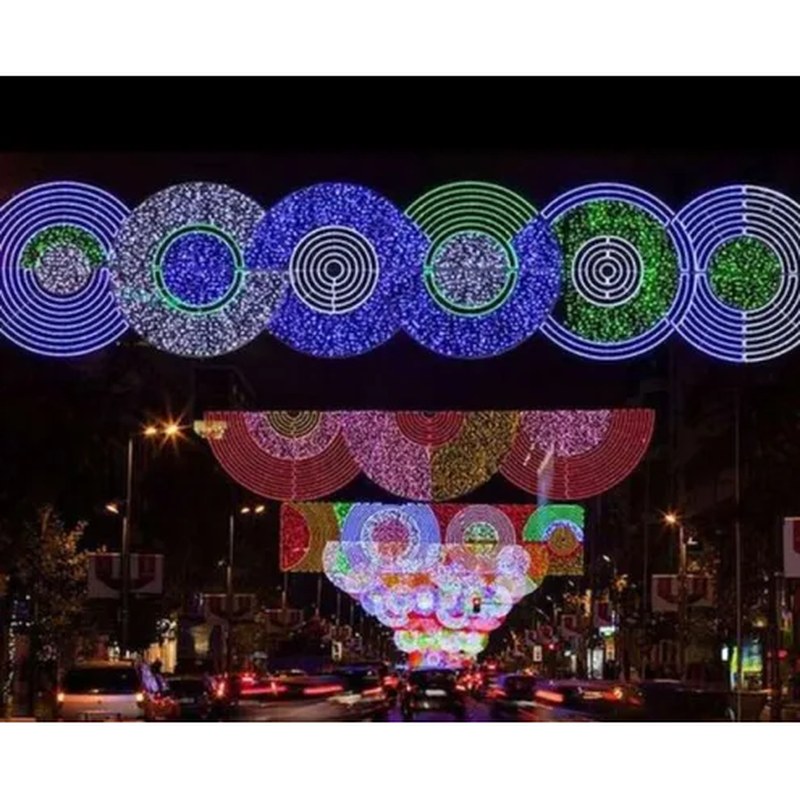 Outdoor Festive Lights Above Street Decoration