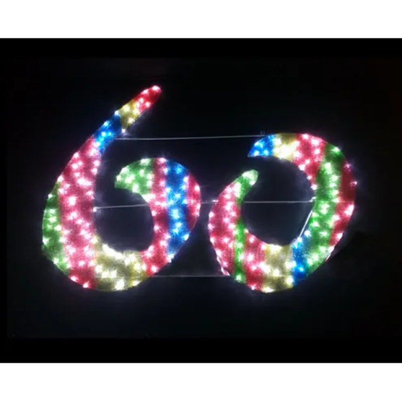 Colorful Lighted 60th Anniversary Decorations