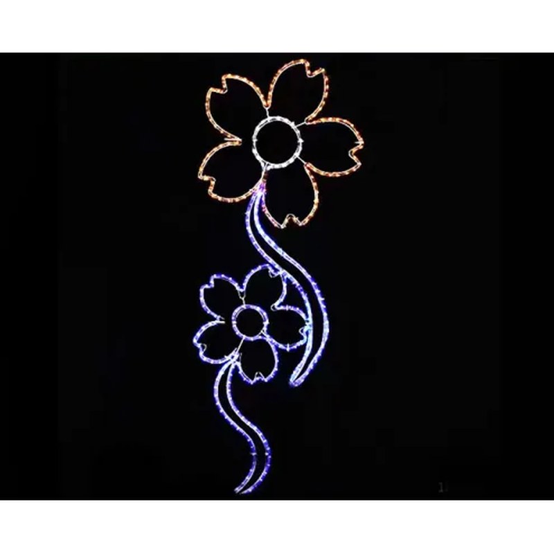 Christmas Flower Motif Lights Outside Decoration