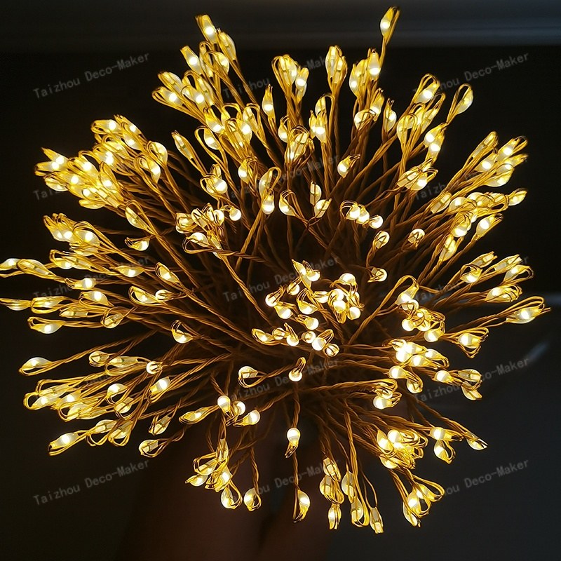 Firework tree branch light-black tape+black wire