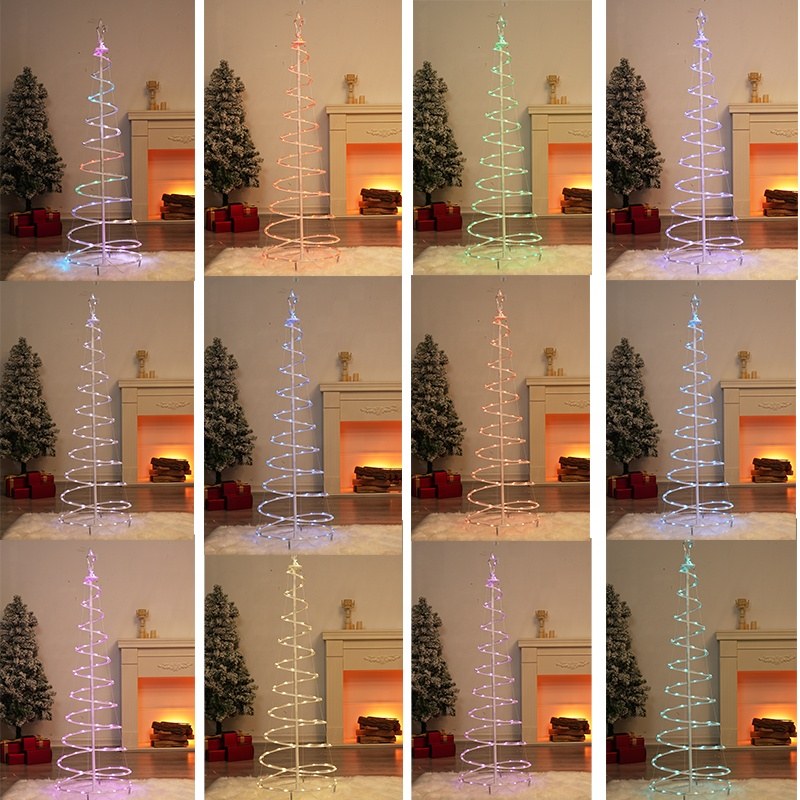 Smart pixel spiral christmas tree light with Remote control- USB,1.2m/1.5m/1.8m height
