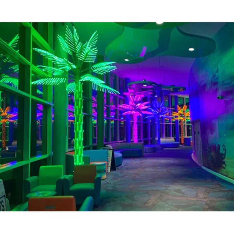 Illuminated Palm Trees with LED Lights