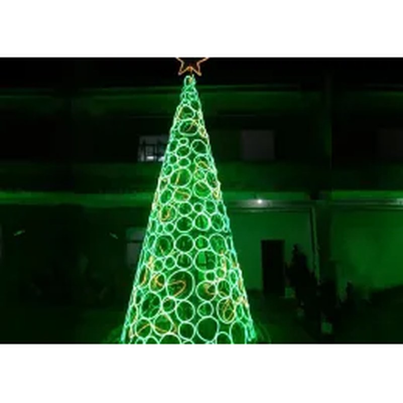 Outdoor Large Red Lighted Spiral Christmas Tree