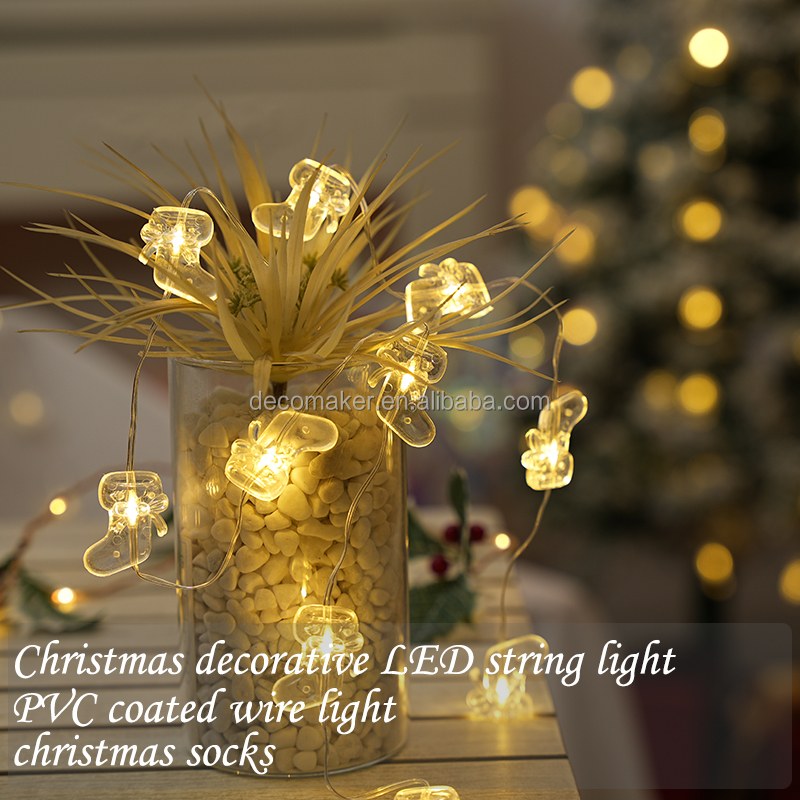PVC coated wire light-Christmas socks