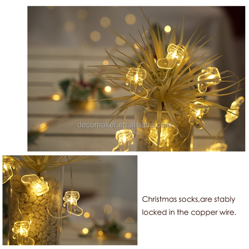 PVC coated wire light-Christmas socks