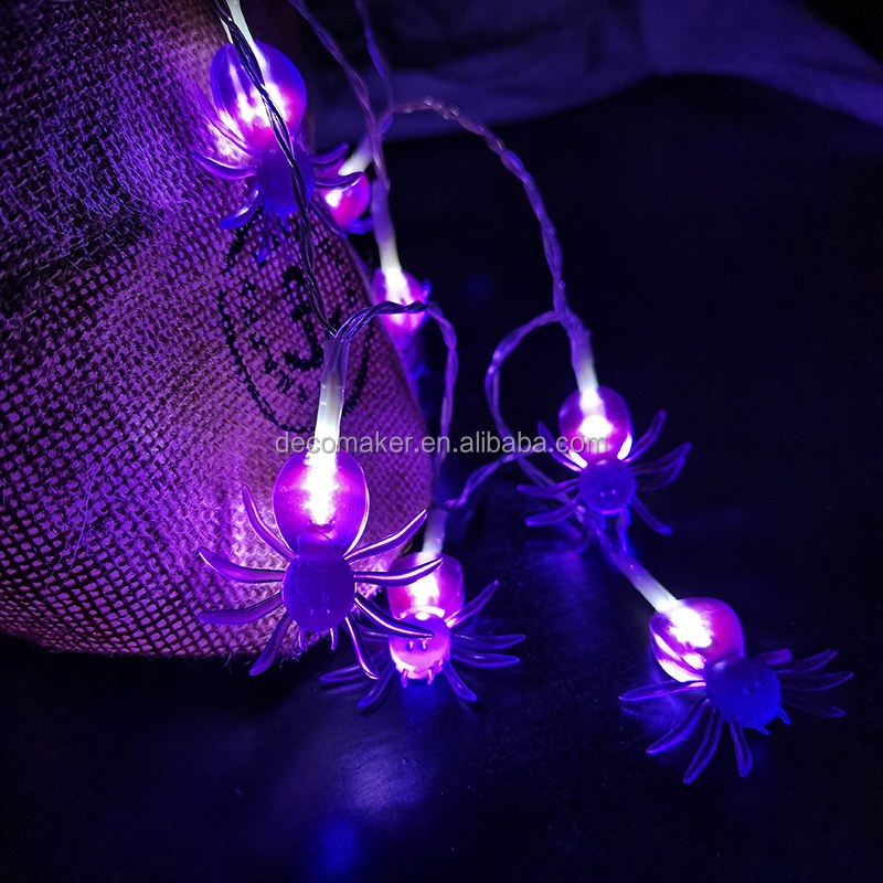 Halloween LED lights-purple spider