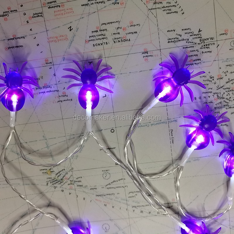Halloween LED lights-purple spider
