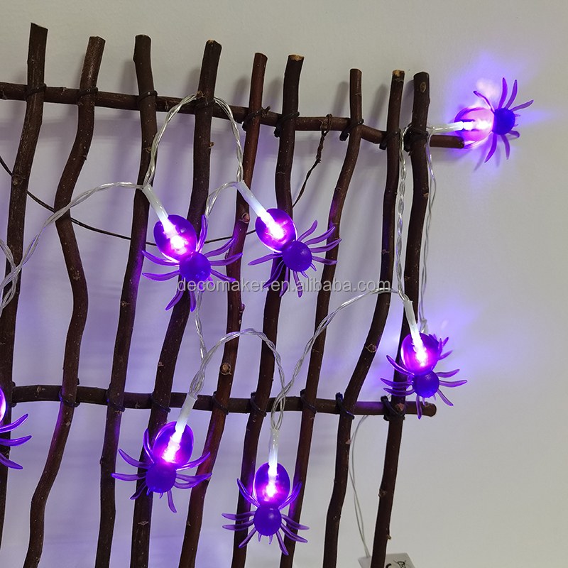 Halloween LED lights-purple spider