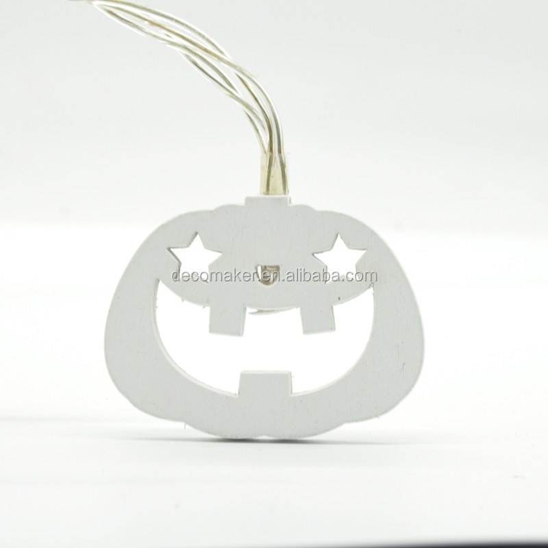 Battery wooden Pumpkin Shaped LED String Lights for Halloween Holiday room decoration