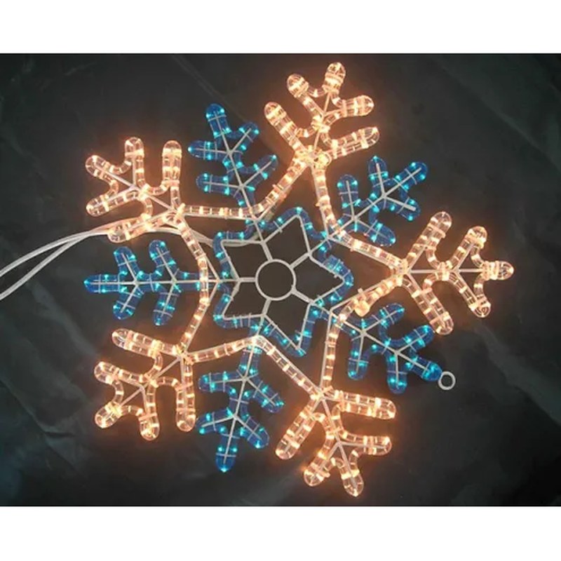 Warm White and Blue LED Christmas Light Snowflake