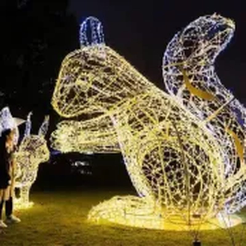 Christmas Park Decorations Large Light Squirrel