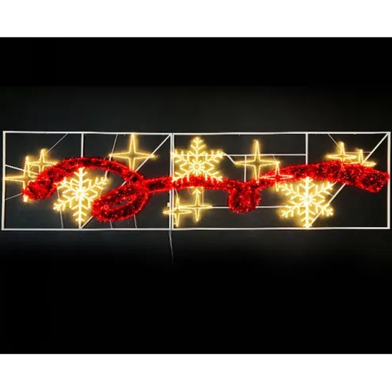Ribbon Christmas Decoration with Star and Snowflake