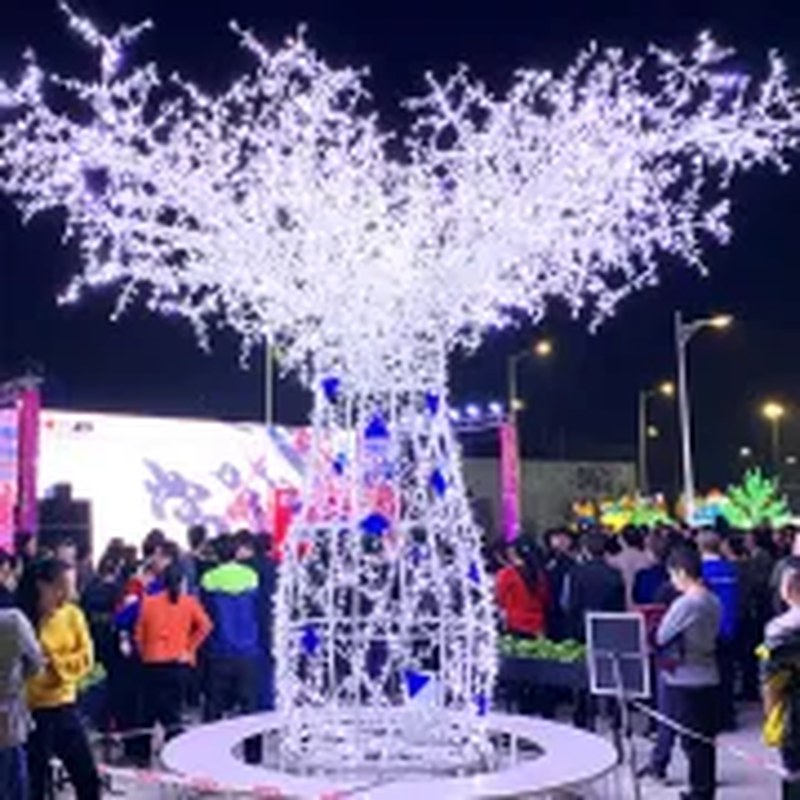 Outdoor Large White Artificial Light Up Tree