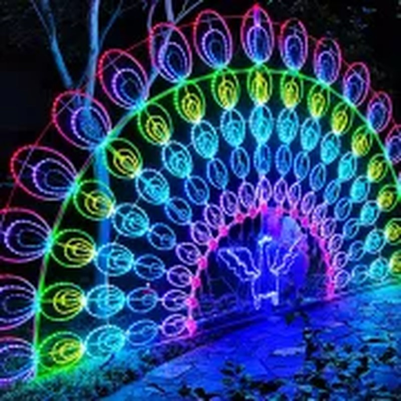 Large Outdoor LED Peacock Christmas Lights