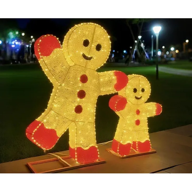 Outdoor Large Christmas Light Up Gingerbread Man