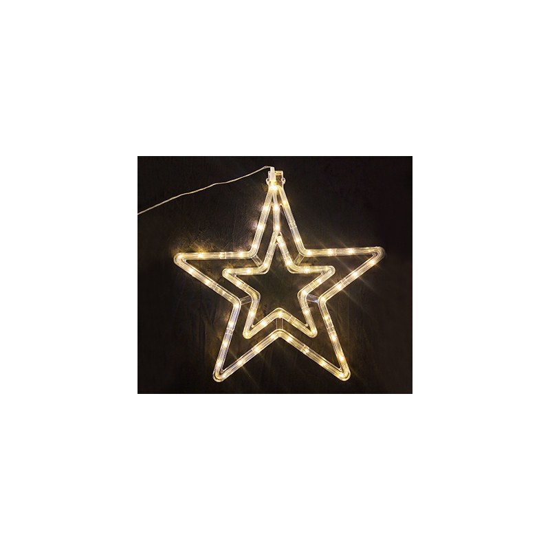 warm white rope light double star