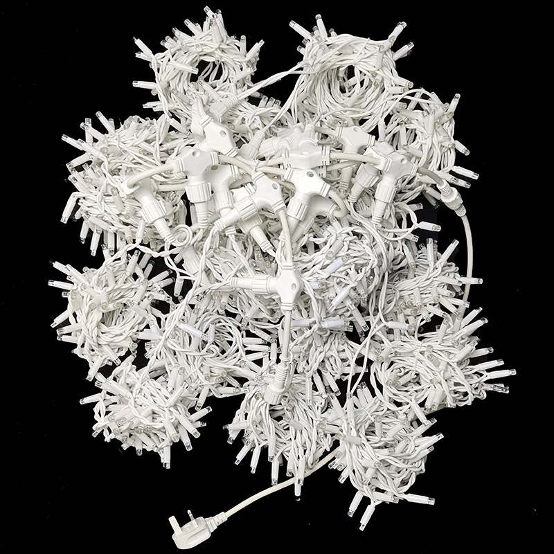 white rubber cable LED curtain light