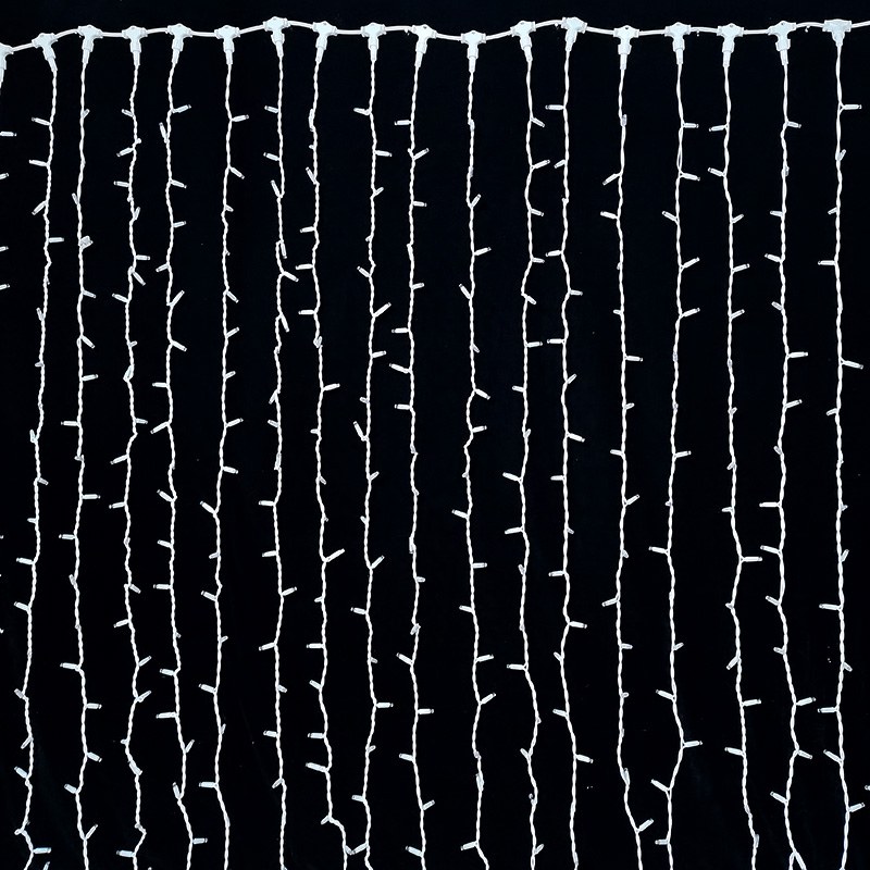 white rubber cable LED curtain light