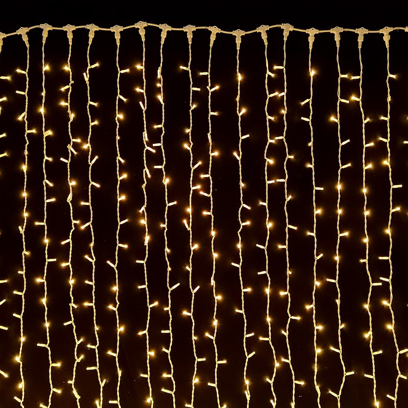 white rubber cable LED curtain light