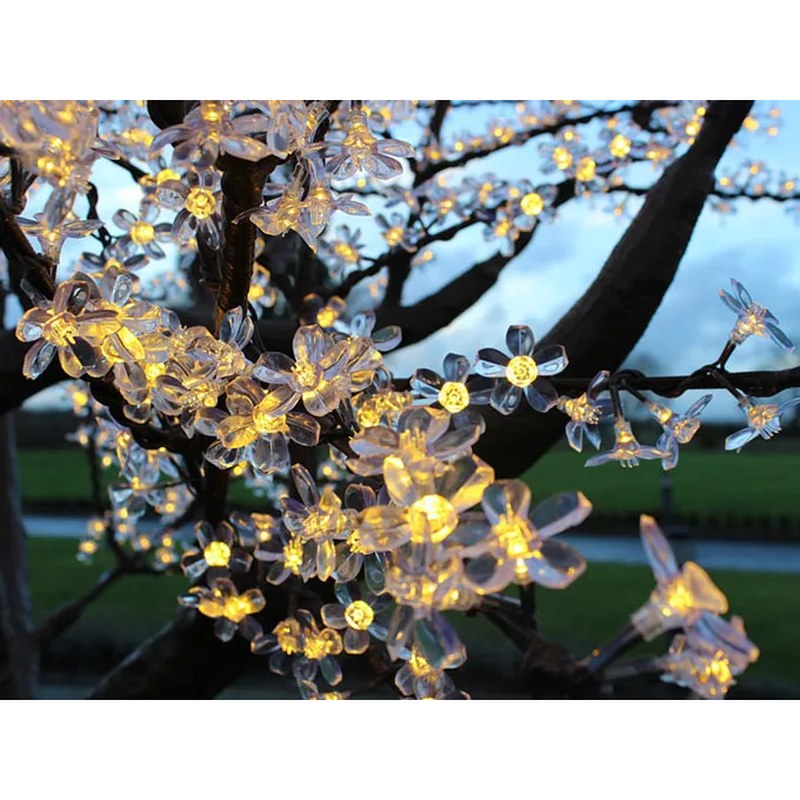 Artificial Warm White Lighted LED Cherry Trees