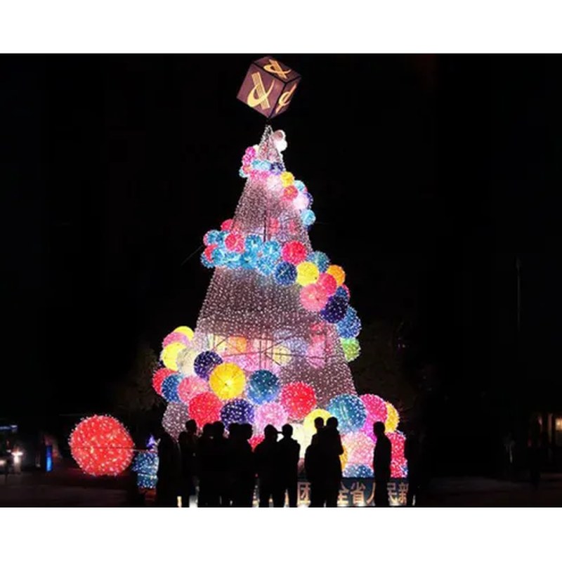 Colorful Modern Christmas Trees with Light Balls