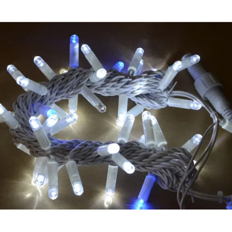 White and Blue LED Connectable Christmas Lights